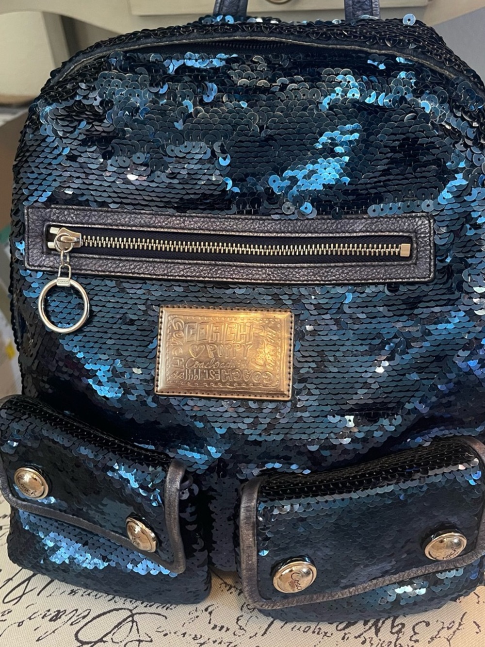 EUC Vintage Coach Poppy Sequin Spotlight Backpack Limited Edition - Picture 16 of 16